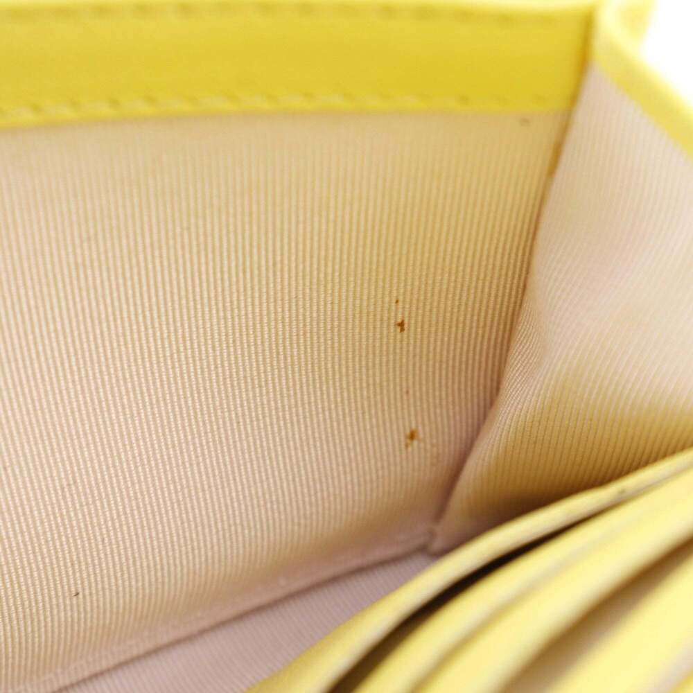 CHANEL Authentic Yellow Lambskin Leather Logo Wallet - Picture 16 of 16